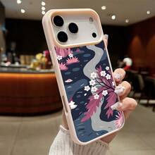 High-Quality Macaron Acrylic Magnetic Phone Case,Whispers of Spring A  Garden of Pink and Purple Magnetic Charging Phonecase Handy Case, Handy Cover For  11 12 13 14 15 16 17 17 Air 17 Pro 17 Pro Max Shock Resistant Protective Case - Blanco - Ver 6