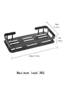 No Drill Bathroom Storage Rack, Wall-Mounted Bathroom Organizer Shelf, Suitable For Bathroom, Vanity, Toilet, Wall-Mounted Bathroom Shower Caddy, Bathroom Vanity Organizer, Wall-Mounted Adhesive Shower Caddy, Can Hold Shower Gel, Shampoo, Soap, Home Bathroom Decor, Bathroom Shelf, Autumn Decor, Back To School Bathroom - Multicolor - View 12