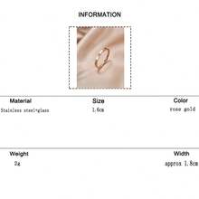 1pc Stainless Steel Rhinestone Embellished Minimalist Design High-End Fashion Ring For Women - Ring - View 14
