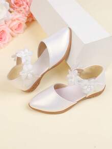 Girls' Sweet Princess Shoes, New Spring/Summer Fashion White Lace Flower Design, Suitable For Parties, Photoshoots, Outdoor Activities, Weddings And More, Fashionable Children's Flat Shoes