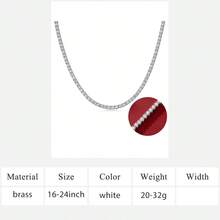MDFUN 3mm Delicate Tennis Necklace, 18K White Gold Plated, Cubic Zirconia Inlaid, Versatile Tennis Chain For Men And Women - 3mm White - View 15