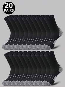 2/5/10/20 Pairs Unisex Casual Sports Mid-Calf Socks, Colorblock Honeycomb Anti-Slip Shock Absorbing Design, Suitable For Fitness, Running, Cycling, Climbing, Tennis - Multicolor - View 18