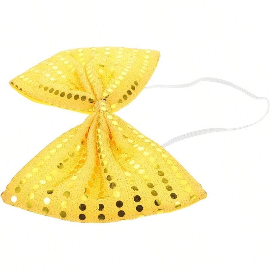 KONTONTY pajarita de lentejuelas pajarita brillante corbata de lazo de la vendimia pajaritas de gran tamao para hombres pajaritas divertidas para hombres pajarita de disfraz polister rojo - Dorado - Ver 1