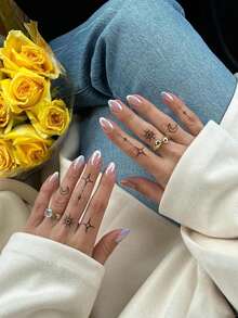 30 PIEZAS Pegatinas de tatuaje combinadas de patrones exquisitos y multicolores, incluyendo estrellas, lunas, pájaros, líneas, mariposas, flores, amor y otros elementos del patrón Y2K. Tatuajes temporales falsos ideales para dedos, orejas, hombros, cuello, clavícula y otras partes pequeñas del Body. Perfectos para carnavales, San Valentín, fiestas y festivales. - Negro - Ver 5