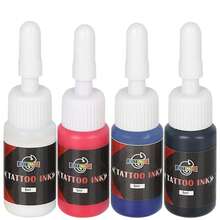 Zestaw tuszów do tatuażu 4/7/10/14 kolorów 5 ml, bogate i żywe kolory, odpowiednie do kolorowania tatuaży, makijażu brwi, malowania ciała, dla początkujących i profesjonalistów - Wielokolorowe - Zobacz 15