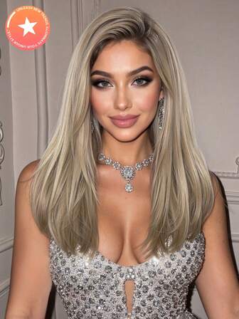 FIVE STARS 13*4 HD Lace Front Transparent And Breathable Wigs For Women Linen Gold 26-Inch Long Curly Hair No Bangs,Heat-Resistant Synthetic Hair,For Cosplay,Festival,Halloween Costume,HOT