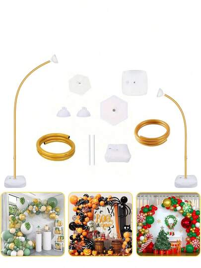 一套 8.2 英尺/2.5 米柔性气球拱门框架套装，带水底座，适用于生日派对、婚礼、毕业典礼、返校季、情人节气球装饰