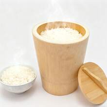 竹蒸笼，家用健康竹蒸笼，天然竹制带盖蒸笼，手工竹蒸笼，竹蒸锅，整根竹子带盖带勺 - 竹子色 - 查看 5