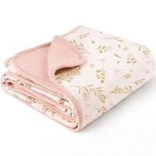 40" X 36" Unisex Baby Cotton Muslin Blanket, Double Layer Pure Cotton Infant Blanket, Super Soft & Lightweight