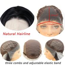 黑色渐变灰色合成蕾丝前假发，13x4英寸蕾丝，预拔毛发际线，适合时尚女性日常佩戴和派对使用，无胶耐热纤维假发 - 漸變灰色 - 查看 11