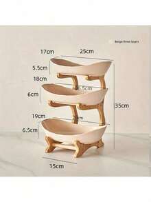 2/3层水果架零食收纳托盘，耐用塑料水果碗套装，适用于厨房和餐厅，多层水果、零食和甜点拼盘，圣诞礼物 - 彩色 - 查看 19