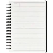 Maruman Mnemosyne - Bloc de notas con forro A6, 5.8x 4.5 pulgadas, 80 hojas/ 160 pginas, cuaderno de rayas estrechas de mm, pginas perforadas y encuadernado con alambre para colocar plano, negro - negro - 5,83\" x 4,13\" (7 mm rayado) Doble alambre - Ver 4