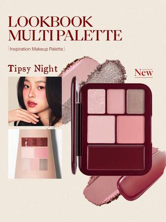  JOOCYEE “Tipsy Night” LOOKBOOK 多功能眼影盘，打造从自然到浓烈妆容的百变眼影盘，大地色系，价格亲民，适合学生，包含高光、腮红和修容。