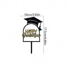 1pc/3pcs/6pcs Gold & Black 2026 Graduation Cake Topper, Suitable For Graduation Theme Party DIY Cake & Dessert Decorations - Multicolor - View 7