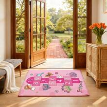 1件粉色数字图案轻便防滑室内可水洗涤纶地毯 - 彩色 - 查看 14