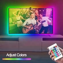1pc USB Powered Portable Bluetooth LED Strip Light, RGB Color Changing, App Control, Music Sync Via Built-In Mic, LED Rope Light With Remote Control - RGB - View 2