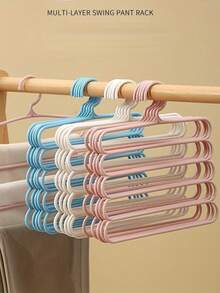 10pcs. Multi-Functional Five-Layer Pants Rack, Household Anti-Slip Plastic Pants Clip, Wardrobe Hanging Pants Tie Scarf Storage Hanger Hanger - Multicolor - View 1