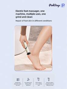 PinkSings 5-In-1 Professional Electric Foot Callus Remover (Portable & Foldable), Removes 99.92% Of Calluses In 3 Minutes, Electric Foot Care Kit With 10-Grit And 40-Grit Sanding Pads For Smooth And Soft Feet - Rose Gold - View 10