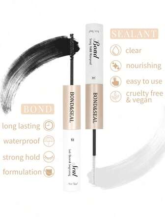 1 pieza de pegamento a prueba de agua 2 en 1 para extensiones de pestañas en racimos, de larga duración y agarre fuerte. Pegamento individual para pestañas para aplicación en casa, 5ml+5ml