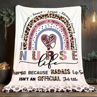 Nurse Gift Blanket, Ingenious Nurse Design, Geometric Patterns And Inspiring Blessings, Working Nurse Accessories, Appreciated By Nurses, Playful Design,Super Soft Flannel Printed  Blanket, As Birthday Gifts, Family, Wedding, Souvenir Blankets, Polyester Blankets Suitable For All Seasons, Washable, Machine Washable, Lightweight, Breathable, Comfortable, Warm, Unique, 280gsm For Him, Her Personalized Ideal Gifts For Her, Him, Family, Boyfriend, Girlfriend, Father, Family, Mother, Lover, Daughter, Son, Grandfather, Grandmother, Friend, Classmate, Pet.    Perfect Nap, Camping, Travel, Home, Daily Life, Office Decoration, Birthday, Anniversary, Valentine's Day, Thanksgiving, Christmas, Halloween, Mother's Day, Father's Day, Wedding, New Year Gifts ,Sofa,Bed,Car,Bedroom,Living Room,Office,  Outdoor Camping, Beach,Wall Decoration