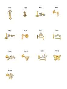 1pc S925 Sterling Silver Single Hole Cartilage Earring, Unisex, Low Internal Thread Cartilage Earring, Gift For Girlfriend - Single - View 2