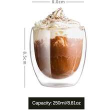 Christmas Double Wall Glass Coffee Mugs Set Without Handle, 8.5oz Tea Cups, Clear Glass Drinkware For Espresso, Latte,Hot Beverages 4-Pack - trong suốt - Xem 2