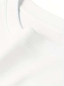 Ropa de mujer de talla grande,Camiseta de mujer de verano con cuello redondo y estampado de vida marina - Blanco - Ver 3