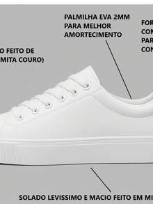 Women's Casual White Comfortable Sneakers - Blogger Style - 白色 - 查看 14