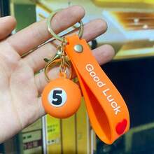 1 Set Llavero de bola 8 y pulsera de pareja, bola de taco de acrílico creativa DIY, adecuado para salón de billar, fiesta de Navidad y Año Nuevo - Unitalla - Ver 15