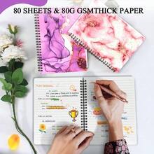 3Pcs MRmol Cuaderno Espiral, 80 GSM Cuaderno de Notas Pasta, Pginas Rayadas Agenda Escolar Cuaderno, Oficina, Horario Personal, Negocios, 160 Pginas Large Pocket Lined Pages, GOLD PINK - Oro rosa - Ver 4
