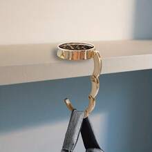 Leather Leopard Print Handbag Hook - Elegant Gold Metal Clasp, Paired With Brown Leopard Print Pattern, Foldable Desktop Organizer, Suitable For Home, Travel, Restaurant - Unique Gift For Women, Home Decor Accessory, Fashion Accessory, Durable Accessory