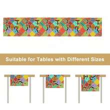 1PC African Table Runner,Traditional African Colorful Retro Patterns Table Cloth, Kitchen Dining Table Runnersk, Fireplace Decoration, Made Of Thick, Durable, And Wrinkle-Resistant Polyester Fabric, 13x72 Inch And 13x48 Inch,  Washable Table Cloth Dresser Scarves For Party Wedding Birthday Holiday - Đỏ châu Phi-8 - Xem 4