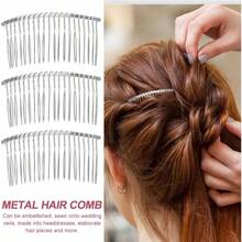 Peines De Alambre Metlico Para El Cabello - 3 Piezas De 20 Dientes Con Alambre Trenzado Para Velo De Novia Para Mujer Accesorios Para Cabello Fino - inicial - Ver 2