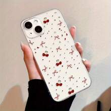 Funda de teléfono creativa personalizada, minimalista y a la moda: diseño de lazo de cereza transparente, material TPU de alta calidad, máscara de gas, orificios precisos, cobertura completa, diseño a prueba de golpes y anticaídas, resistente a la suciedad y duradera, adecuada para  17/17 Pro/17 Pro Max/17 Air/ 16/16 Pro/16 Pro Max/16 Plus/ 15/15 Pro Max/15 Pro/15 Plus/ 14/14 Pro/14 Plus/14 Pro Max/ 13/13 Pro/13 Pro Max/12/12 Pro/12 Pro Max/11/11 Pro/11 Pro Max/XR/X/XS/XS Max. Es el regalo de cumpleaños perfecto para novias, novios, esposos, esposas, amigos o para uno mismo, innovador y a la moda, adecuado tanto para hombres como para mujeres. - Transparente 2855 - Ver 3