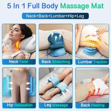 Multi-Zone Airbag Massage Mat With Heat & Vibration, Shiatsu Massager, Massage Mattress For Full Back, Neck, Hip & Leg Relaxing Cushion With Kneading, 3 Adjustable Intensity & Remote Control, Suitable For Home Office Use - View 4