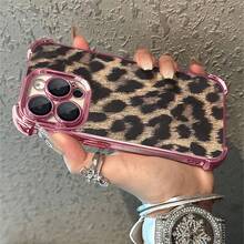1pcs Leopard Print Phone Case Compatible with Apple Phone17ProMax 16 15 14Plus 11 12 13 ProMax, Antidrop Phone Case, Camera Protection Phone Case, Vintage, Personality, Fashion, Stunning, You Can Give It To Yourself or Can Be Given To Friends - Rosa - Ver 4