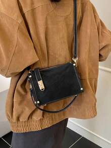 2025 Winter New Collection French Retro Box Bag For Women, Niche And High-End Commuter Shoulder Bag, Versatile Casual Crossbody Bag - Black - View 4