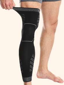 1 pieza Manga de pierna deportiva transpirable, manga de compresión de pierna completa tejida, adecuada para hombres y mujeres, correr, baloncesto, ciclismo, fútbol - Multicolor - Ver 2