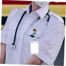 Hebilla Con Hebilla Titular De La Insignia Titulares De Tarjetas De Identificacin Poseedor Idlutor De Insignia Clips De Etiqueta De Nombre Clip De Insignia De Enfermera Acrlico - blanco - Ver 6