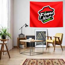 1 Stück Finna Nuss Wandteppich, Polyester Wandbehang Dekoration für Wohnzimmer, Schlafzimmer, Büro, rechteckige Küchenwanddekoration mit Falleffekt, inklusive 2 Wandnägel und 2 Clips, Wandteppich - Rot - Übersicht 5