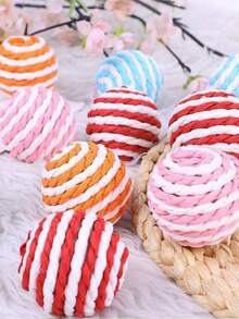 Cat Toys, Cage Mouse Teaser Ball With Artificial Feather Tail, Mini Balls, Self-Entertainment Cat Toys