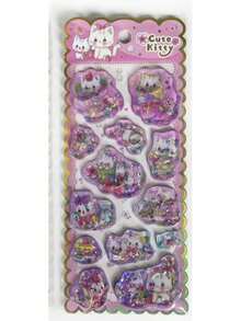 可爱日式趣味卡通3D贴纸，日式寿司、冰淇淋、水果图案、动物3D贴纸，强力粘胶，适用于装饰剪贴簿、手机壳、桌面、房间、笔记本电脑外壳等。 - 彩色 - 查看 12