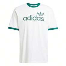 Camiseta de manga corta cómoda, transpirable y suave de Adidas Originals Trefoil, para hombre, en beige - Blanco - Ver 2