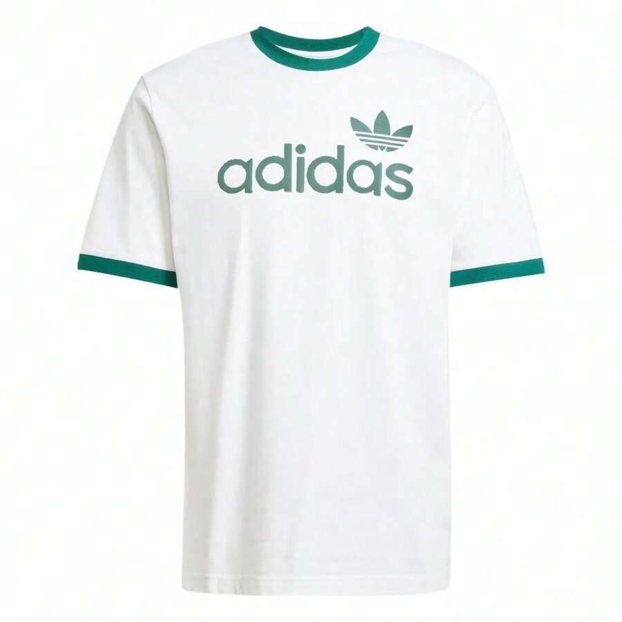 Camiseta de manga corta cómoda, transpirable y suave de Adidas Originals Trefoil, para hombre, en beige