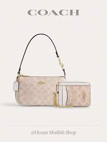 Nolita 19 Shoulder Bag Women Underarm Bag Ladies Cute Purses And Bags Women Coach Bags Set Shoulder Bag In Blocked Signature Canvas,2026 Valentine's Day Gifts,Gift For Her - Pink Set 5 - 查看 2