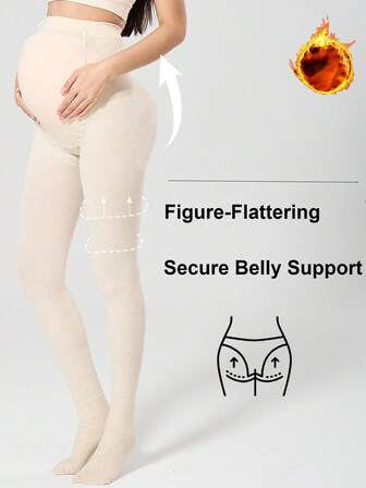 1 ชิ้น ถุงน่องคนท้องแบบทึบแสง สีเบจ สไตล์คนท้อง ซับในให้ความอบอุ่นเป็นมิตรต่อผิว รองรับหน้าท้อง ยืดหยุ่นสูง & ไม่รัดรูป ใส่ได้ทุกวัน เหมาะสำหรับตรวจครรภ์ พักผ่อนที่บ้าน และโอกาสอื่นๆ