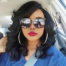 16 cali/40 cm Różowa siatka Wysoka temperatura Czarny, szeroki, luźne fale Koronka Część syntetyczna Splot termoodporny Damskie włókno Przedłużanie włosów w jednolitych, naturalnych lokach