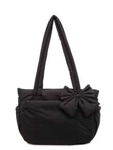 Túi tote Peach Tree, màu đen, chất liệu nylon, chống thấm nước, kiểu dáng tối giản, dung tích lớn, có thể gập lại, dùng để đeo vai, phù hợp cho đi làm hàng ngày, mua sắm, du lịch, dự tiệc, đựng mỹ phẩm, làm quà tặng cho nữ, phụ kiện thời trang dự tiệc. - Nhiều màu - Xem 15