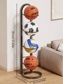 Multi-Function Ball Storage Rack, Easy To Install Basketball Display Rack, Portable Outdoor Ball Stand, Can Hold Basketball, Soccer Ball And Volleyball, Durable Home And School Storage Solution - Home Gym/Sports Room Accessory - Holiday Gift