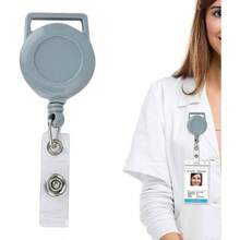 Pinza retrctil para porta credencial Clip de carrete para soporte de credencial de identificacin - Clip de soporte de tarjeta de identificacin para enfermeras, trabajadores, de tarjeta el - Gris - Ver 6